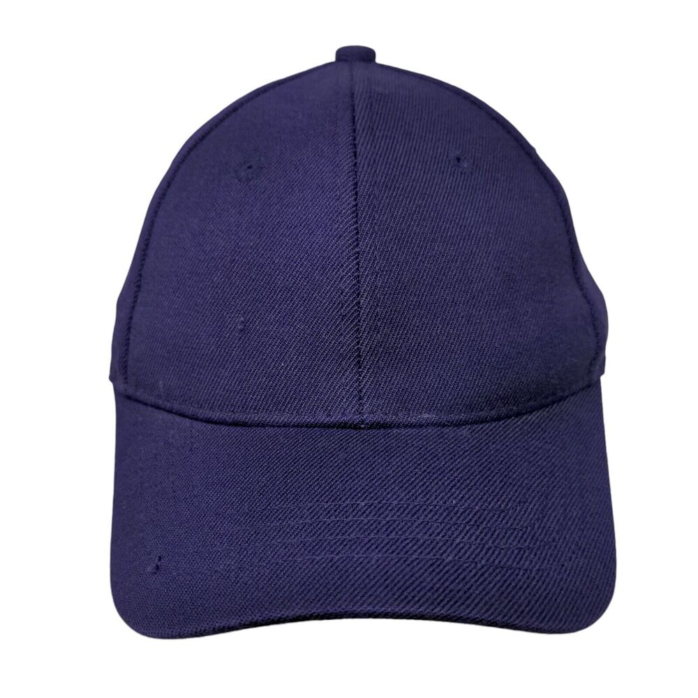 VKM Fitted Hat Purple S/M Tri-Flex 3 Solid 6 Panel Vent Holes Blank